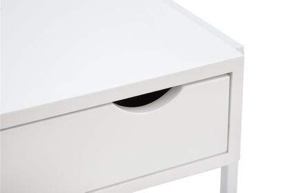Imagem de Mesa cabeceira 1 gaveta Nicho Branco Lateral Cama Kit 2und.