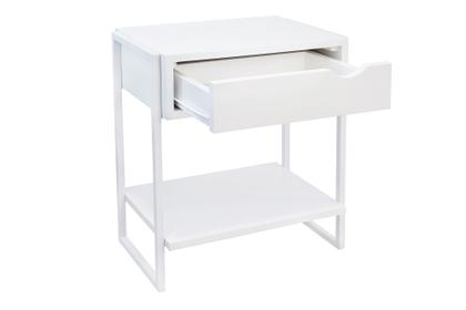 Imagem de Mesa cabeceira 1 gaveta Nicho Branco Lateral Cama Kit 2und.