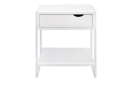 Imagem de Mesa cabeceira 1 gaveta Nicho Branco Lateral Cama Kit 2und.