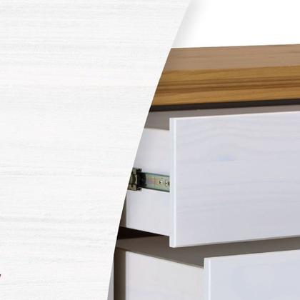 Imagem de Mesa Cabeceira 2 gavetas Maluno em Madeira Maciça Pinus Branco