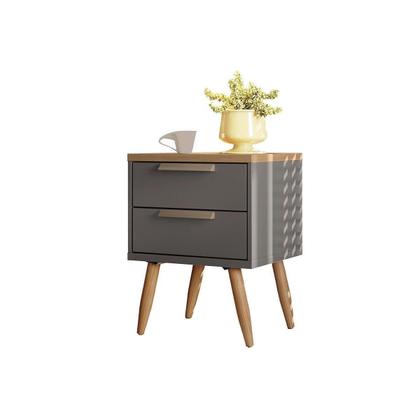 Imagem de Mesa Cabeceira Casal de New Conect c/ 2 Gavetas Branco/Jatoba - Santos Andirá