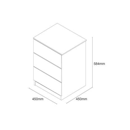 Imagem de Mesa Cabeceira Casal Veronna c/ 3 Gavetas Branco - Tcil Móveis