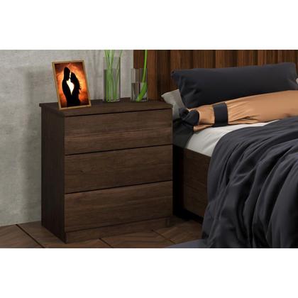 Imagem de Mesa Cabeceira Casal Veronna c/ 3 Gavetas Branco - Tcil Móveis