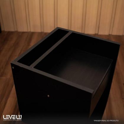 Imagem de Mesa Cabeceira Compacta 32x30x45 Gaveta Nicho Moderna Quarto Preto
