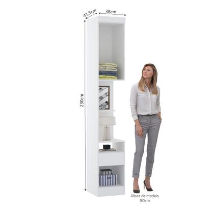 Imagem de Mesa Cabeceira Criado Alto Roupeiro Modulado Alpes 1 Porta 1 Gaveta - Módulo Alpes - Luciane