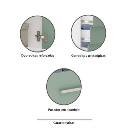 Imagem de Mesa Cabeceira Criado Alto Roupeiro Modulado Alpes 1 Porta 1 Gaveta - Módulo Alpes - Luciane