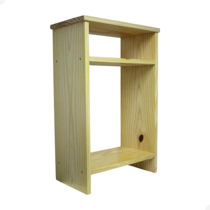 Imagem de Mesa Cabeceira de Madeira Quarto Rústico Apoio Pra Cama 65cm