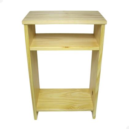 Imagem de Mesa Cabeceira de Madeira Quarto Rústico Apoio Pra Cama 65cm