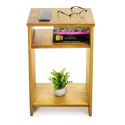 Imagem de Mesa Cabeceira de Madeira Quarto Rústico Apoio Pra Cama 65cm