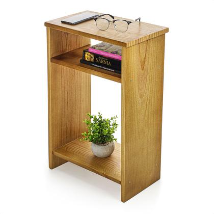 Imagem de Mesa Cabeceira de Madeira Quarto Rústico Apoio Pra Cama 65cm