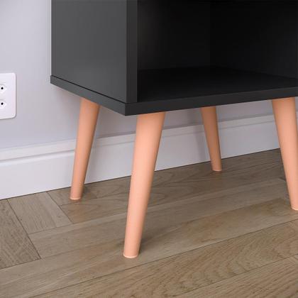 Imagem de Mesa Cabeceira Decore Mesinha 1 Gaveta Nicho Pés Palito Retrô Decoração Quarto - RPM Móveis