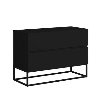 Imagem de Mesa Cabeceira Eros 2 Gavetas estilo Industrial  Preto