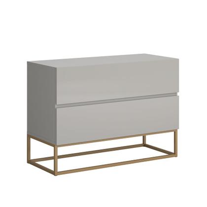 Imagem de Mesa Cabeceira Eros 60 OfWhite Pés Dourado Estilo Industrial