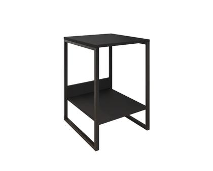 Imagem de Mesa Cabeceira Industrial Tókio Base Ferro Preto Tampo Preto