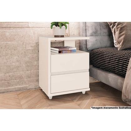 Imagem de Mesa Cabeceira Infantil Campeche c/ 2 Gavetas Branco - Henn