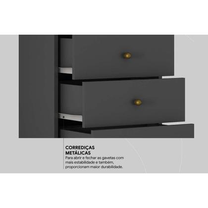 Imagem de Mesa Cabeceira Infantil Presence c/ 4 Gavetas Branco - Demóbile