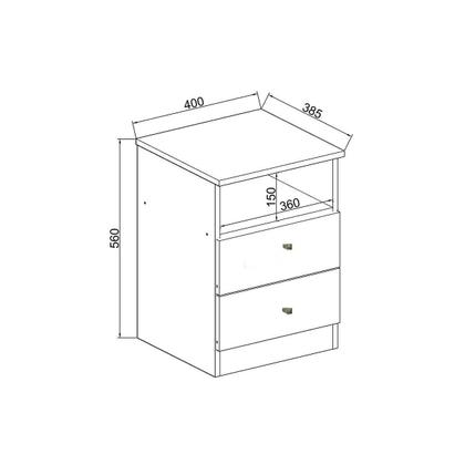 Imagem de Mesa Cabeceira Irlanda c/ 2 Gavetas Branco - Genialflex