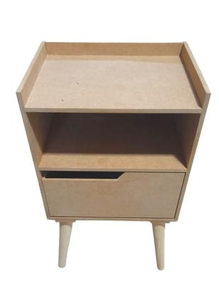 Imagem de Mesa Cabeceira Lateral Cama Com 1Gaveta Nicho Pés Retro Mdf