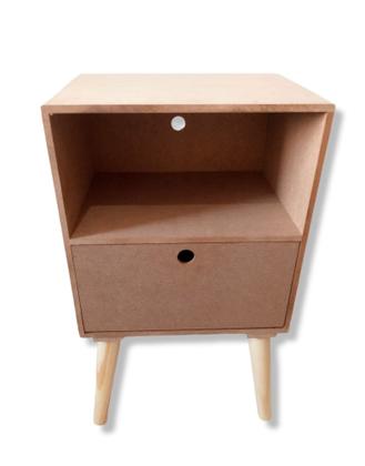 Imagem de Mesa Cabeceira Lateral Cama Com 1gaveta Nicho Pés Retro Mdf