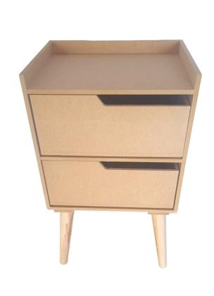 Imagem de Mesa Cabeceira Lateral Cama Com 2 Gaveta Nicho Pés Retro Mdf
