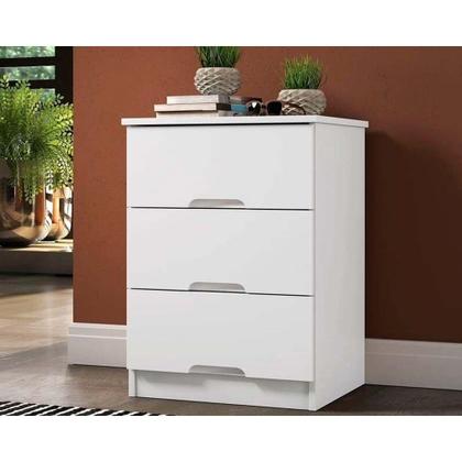 Imagem de Mesa Cabeceira Londres c/ 3 Gavetas Branco - Europa