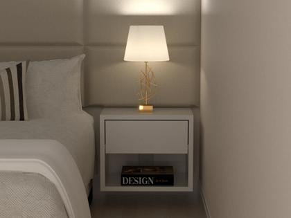 Imagem de MESA CABECEIRA MDF 30cm COM GAVETA TELESCÓPICA CS30