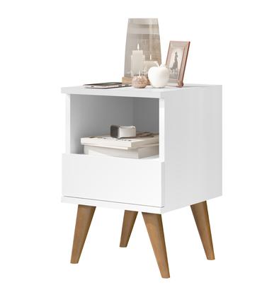 Imagem de Mesa Cabeceira Pix compacta mesinhas com 1 gaveta estilo retrô cama criado para quarto casal solteiro ENVIA SOMENTE 04 UN