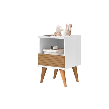 Imagem de Mesa Cabeceira Pix compacta mesinhas com 1 gaveta estilo retrô cama criado para quarto casal solteiro ENVIA SOMENTE 04 UN