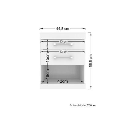 Imagem de Mesa Cabeceira Plus c/ 2 Gavetas Atacama - Santos Andirá