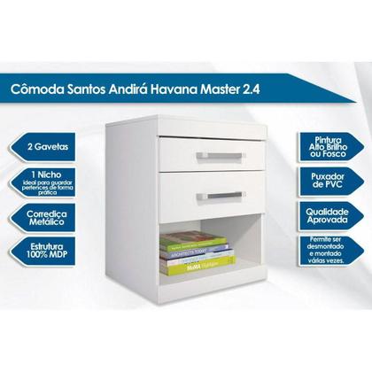 Imagem de Mesa Cabeceira Plus c/ 2 Gavetas Atacama - Santos Andirá