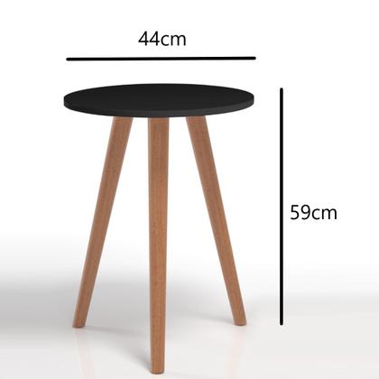Imagem de Mesa Cabeceira Preto Lateral Móvel Madeira MDF Apoio Moderno
