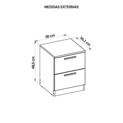 Imagem de Mesa Cabeceira Quarto 2 Gavetas Sleep Marrom Branco Caemmun