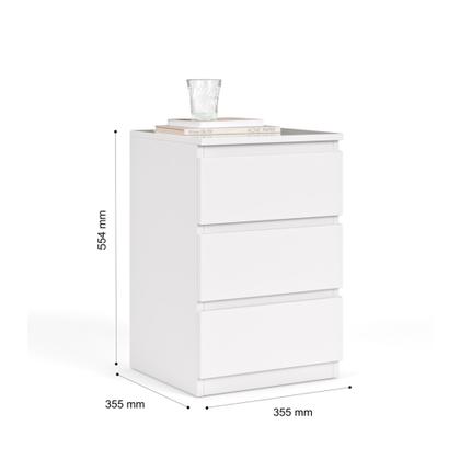 Imagem de Mesa Cabeceira Quarto 3 gavetaS Decoração Moderna Lateral Cama Organizada MIX - Comprou Chegou