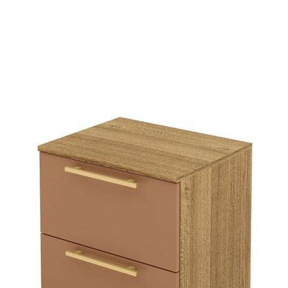 Imagem de Mesa Cabeceira Quarto 50cm Com 2 Gavetas Magna V01 - D'rossi Naturale E Camarim