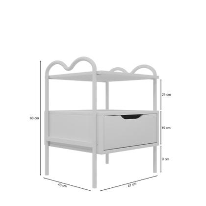 Imagem de Mesa cabeceira quarto canto cama criado - Branco