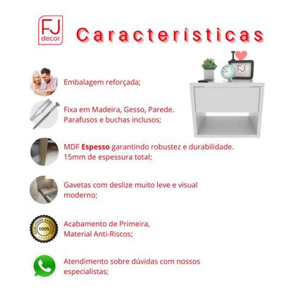 Imagem de MESA CABECEIRA RETA 40cm 100% MDF