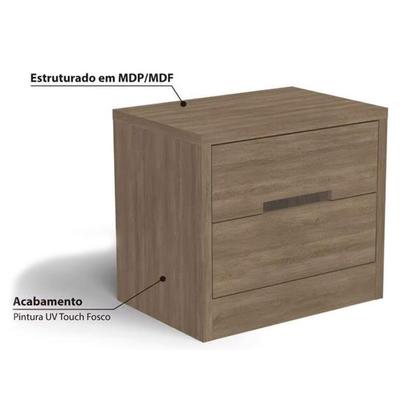 Imagem de Mesa Cabeceira S822 c/ 2 Gavetas Branco - Kappesberg
