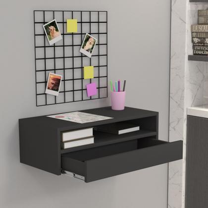 Imagem de Mesa Cabeceira Suspensa Gaveta Inferior E Nicho Mdf 40cm