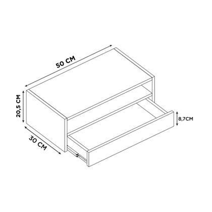 Imagem de Mesa Cabeceira Suspensa Gaveta Inferior E Nicho Mdf