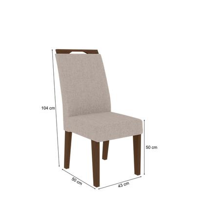 Imagem de Mesa Cairo 160 x 90 cm Tampo Mdf e Vidro com 6 Cadeiras Evora