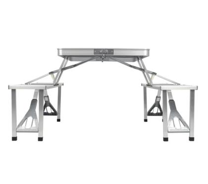 Imagem de Mesa Camping dobrável alumínio maleta 4 bancos Shark Blue