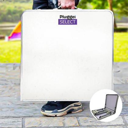 Imagem de Mesa Camping Dobrável Portátil Com 4 Banco Vira Maleta Praia