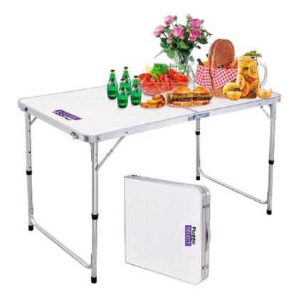 Imagem de Mesa Camping Dobrável Portátil Com 4 Banco Vira Maleta Praia