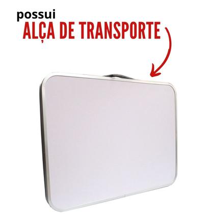 Imagem de Mesa camping dobrável portátil vira maleta 60x45cm 2 pessoas