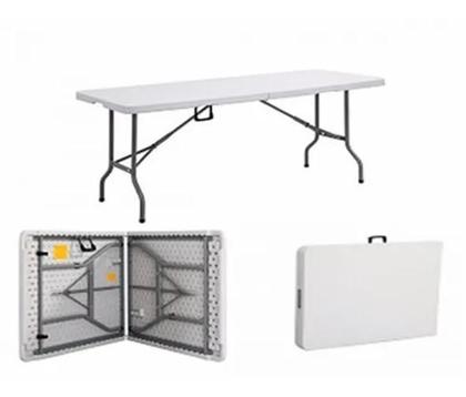 Mesa Camping Dobrável Vira Maleta 1,80M - Importway Imagem de Mesa Camping Dobrável Vira Maleta 1,80M