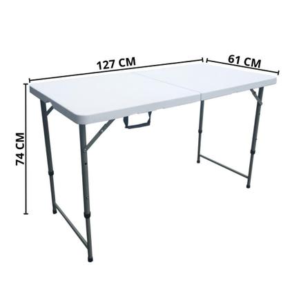 Mesa Camping Dobrável Vira Maleta 61 X 127CM IWMCD IMPORTWAY Imagem de Mesa Camping Dobrável Vira Maleta 61 X 127CM IWMCD IMPORTWAY