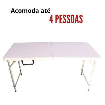 Mesa Camping Dobrável Vira Maleta 61 X 127CM IWMCD IMPORTWAY Imagem de Mesa Camping Dobrável Vira Maleta 61 X 127CM IWMCD IMPORTWAY