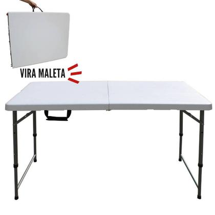 Mesa Camping Dobrável Vira Maleta 61 X 127CM IWMCD IMPORTWAY Imagem de Mesa Camping Dobrável Vira Maleta 61 X 127CM IWMCD IMPORTWAY