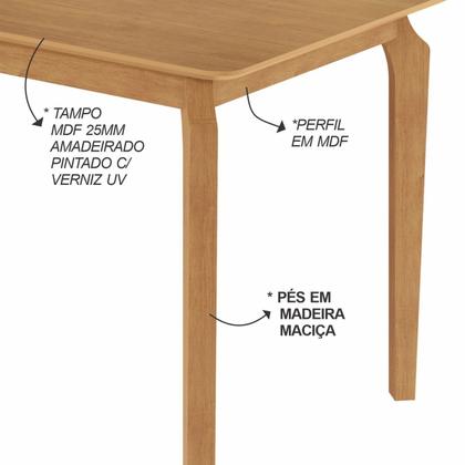 Imagem de Mesa Candian 120 X 0,80 sem Vidro Tampo Amadeirado