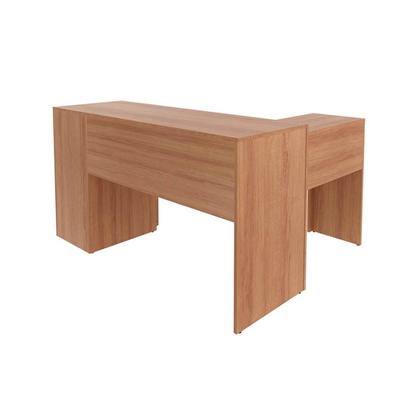 Imagem de Mesa Canto p/Escritório ME4101 c/ 3 Gavetas Nogal - Tecno Mobili